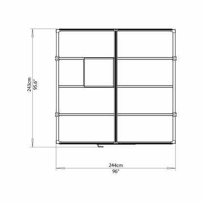 Palram - Canopia | Glory Premium Greenhouse Kit 8 Ft Wide - Gray With 10mm Twin-wall Polycarbonate Glazing - HG5608