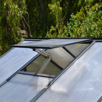 Palram - Canopia | Glory Premium Greenhouse Kit 8 Ft Wide - Gray With 10mm Twin-wall Polycarbonate Glazing - HG5608