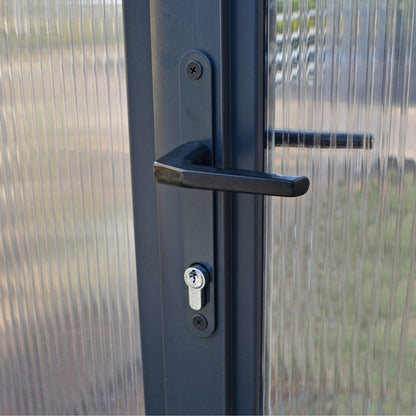 Palram - Canopia | Glory Premium Greenhouse Kit 8 Ft Wide - Gray With 10mm Twin-wall Polycarbonate Glazing - HG5608