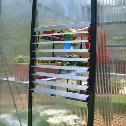 Palram - Canopia | Glory Premium Greenhouse Kit 8 Ft Wide - Gray With 10mm Twin-wall Polycarbonate Glazing - HG5608