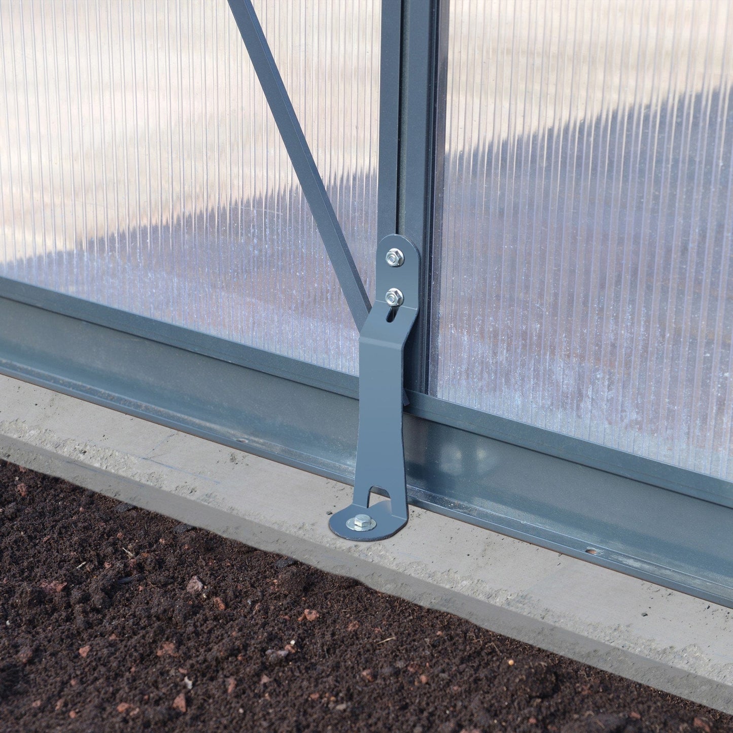 Palram - Canopia | Glory Premium Greenhouse Kit 8 Ft Wide - Gray With 10mm Twin-wall Polycarbonate Glazing - HG5608