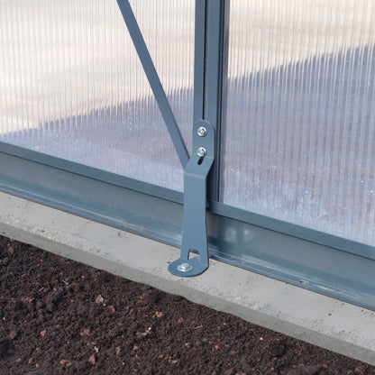 Palram - Canopia | Glory Premium Greenhouse Kit 8 Ft Wide - Gray With 10mm Twin-wall Polycarbonate Glazing - HG5608