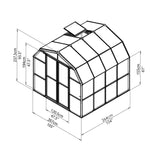 Palram Canopia | Grand Gardener Greenhouse Kit 8 Ft Wide Clear With 0.8mm Polycarbonate Glazing - HG7208C