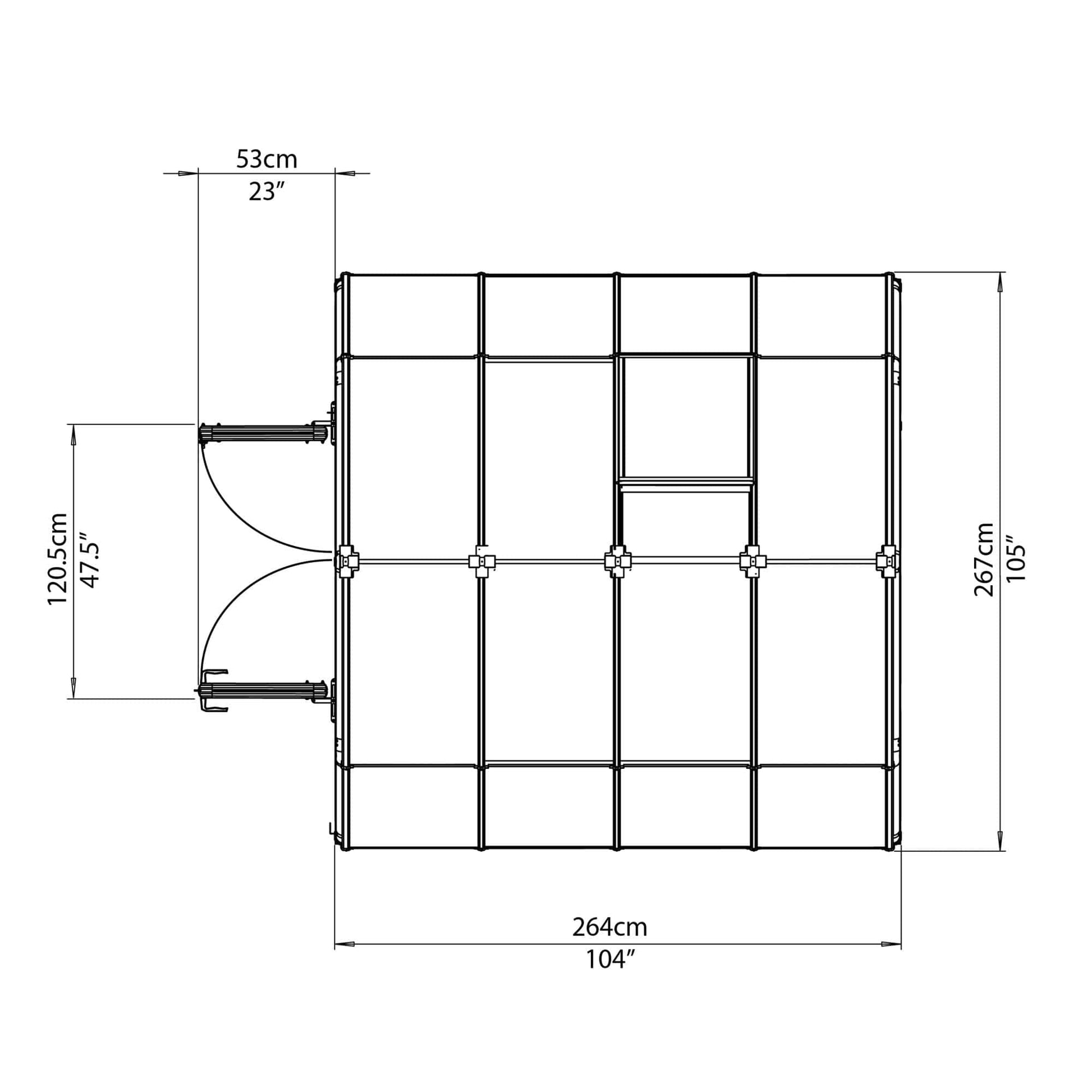 Palram Canopia | Grand Gardener Greenhouse Kit 8 Ft Wide Clear With 0.8mm Polycarbonate Glazing - HG7208C