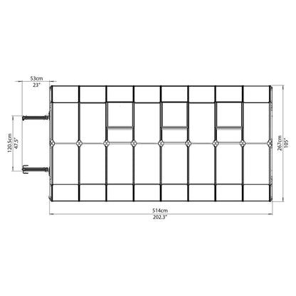 Palram - Canopia | Grand Gardener Greenhouse Kit - 8 Ft Wide - Green - 0.8mm Clear Polycarbonate Glazing - HG7208C