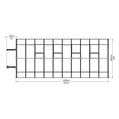 Palram - Canopia | Grand Gardener Greenhouse Kit - 8 Ft Wide - Green - 6mm Twin-wall Polycarbonate Glazing - HG7208