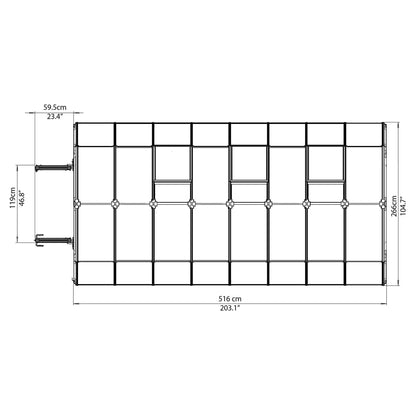 Palram - Canopia | Hobby Gardener Greenhouse Kit - 8 Ft Wide - Green With 6mm Twin-wall Polycarbonate Glazing - HG7108