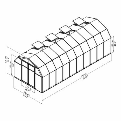 Palram - Canopia | Hobby Gardener Greenhouse Kit - 8 Ft Wide - Green With 6mm Twin-wall Polycarbonate Glazing - HG7108