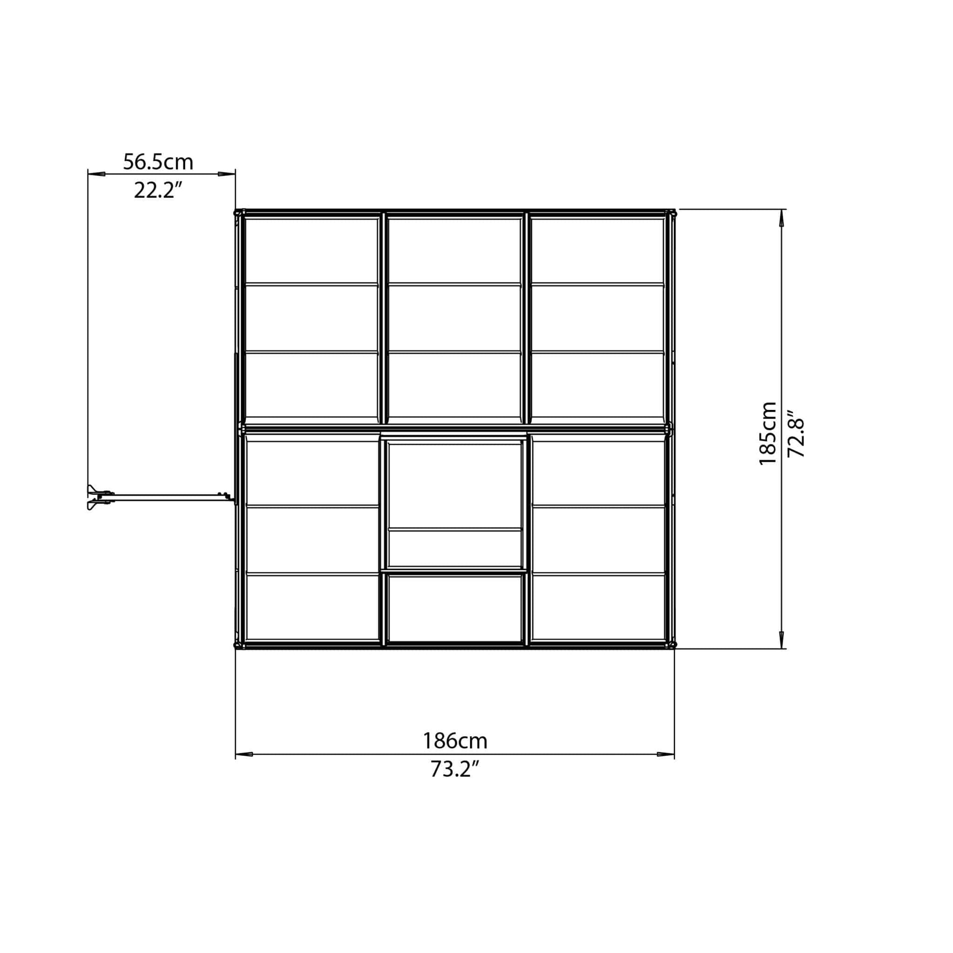 Palram Canopia | Hybrid Greenhouse Kit - Silver With 0.8mm Polycarbonate Glazing - HG5504