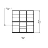 Palram Canopia | Hybrid Greenhouse Kit - Silver With 0.8mm Polycarbonate Glazing - HG5504