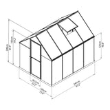 Palram Canopia | Hybrid Greenhouse Kit - Silver With 0.8mm Polycarbonate Glazing - HG5504