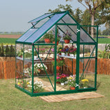 Palram Canopia | 6x4 Ft Hybrid Greenhouse Kit Green With 0.8mm Polycarbonate Glazing - HG5504G