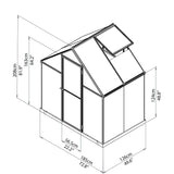 Garden Igloo Palram Canopia 6x4 Ft Hybrid Greenhouse Kit - Green With 0.8mm Poly-carbonate Glazing HG5504G