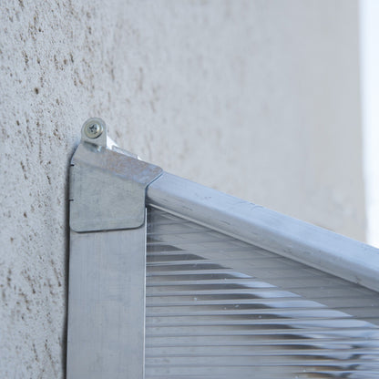 Palram - Canopia | 4x8 Ft Hybrid Lean-To Greenhouse Kit - Silver With 0.8mm Polycarbonate Glazing - HG5548