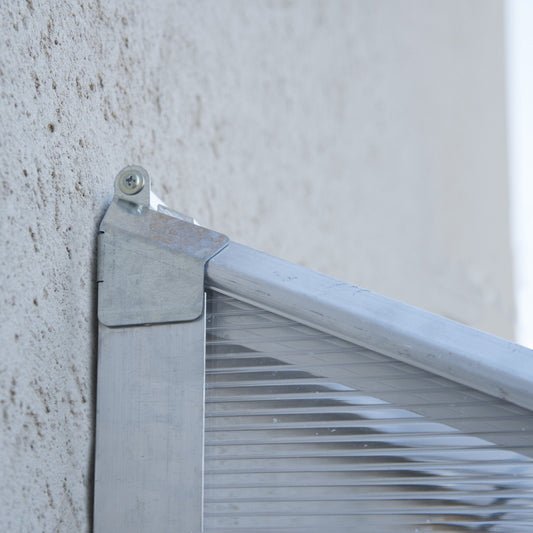 Palram - Canopia | 4x8 Ft Hybrid Lean-To Greenhouse Kit - Silver With 0.8mm Polycarbonate Glazing - HG5548