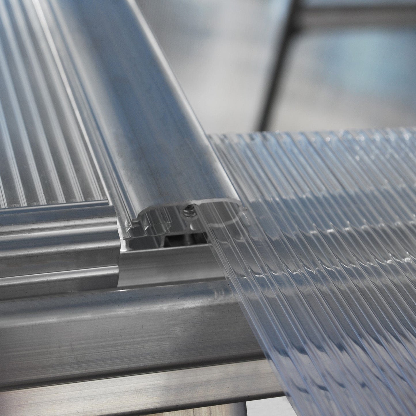 Palram - Canopia | 4x8 Ft Hybrid Lean-To Greenhouse Kit - Silver With 0.8mm Polycarbonate Glazing - HG5548