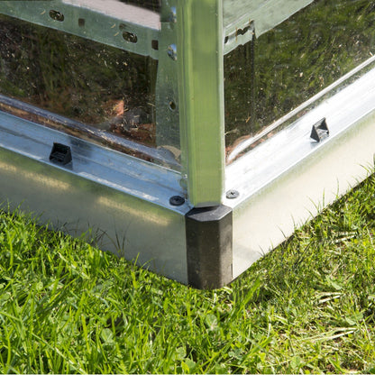 Palram - Canopia | 4x8 Ft Hybrid Lean-To Greenhouse Kit - Silver With 0.8mm Polycarbonate Glazing - HG5548