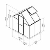 Palram Canopia | Mythos Greenhouse Kit 6 Ft Wide - Green With 4mm Twin-wall Polycarbonate Glazing - HG5005G