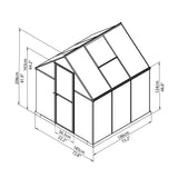 Palram Canopia | Mythos Greenhouse Kit 6 Ft Wide - Green With 4mm Twin-wall Polycarbonate Glazing - HG5005G