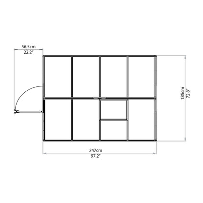 Palram - Canopia | Mythos Greenhouse Kit - 6 Ft Wide - Green With 4mm Twin-wall Polycarbonate Glazing - HG5005G