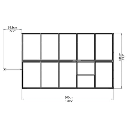Palram - Canopia | Mythos Greenhouse Kit - 6 Ft Wide - Green With 4mm Twin-wall Polycarbonate Glazing - HG5005G