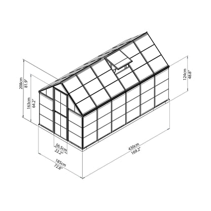Palram - Canopia | Mythos Greenhouse Kit - 6 Ft Wide - Green With 4mm Twin-wall Polycarbonate Glazing - HG5005G