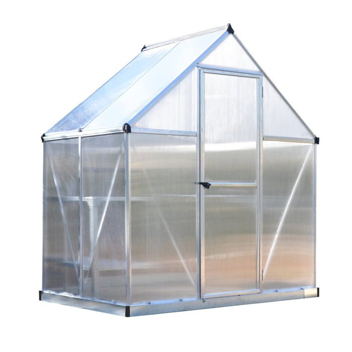 Palram Canopia | Mythos Greenhouse Kit 6 Ft Wide - Silver With 4mm Twin-wall Polycarbonate Glazing - HG5005