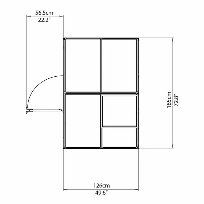 Palram Canopia | Mythos Greenhouse Kit 6 Ft Wide - Silver With 4mm Twin-wall Polycarbonate Glazing - HG5005