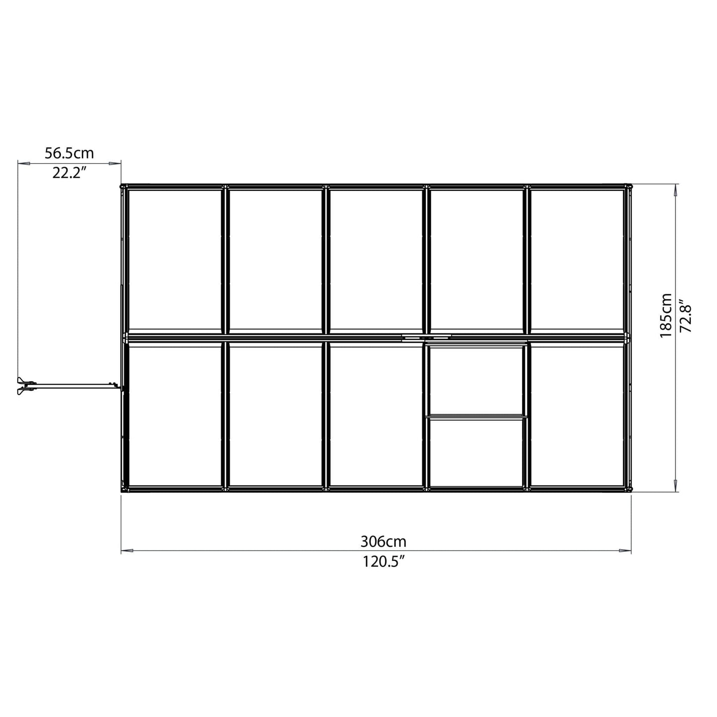 Palram - Canopia | Mythos Greenhouse Kit - 6 Ft Wide - Silver With 4mm Twin-wall Polycarbonate Glazing - HG5005
