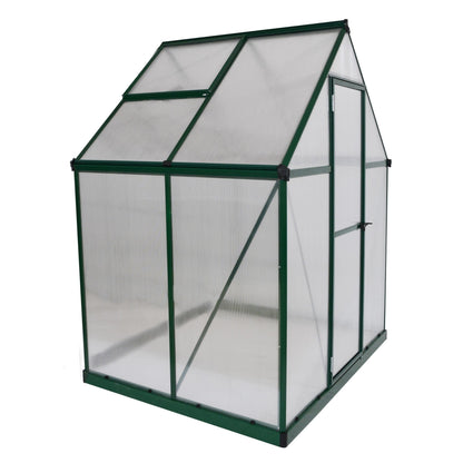 Palram - Canopia | Mythos Greenhouse Kit - 6 Ft Wide - Silver With 4mm Twin-wall Polycarbonate Glazing - HG5005