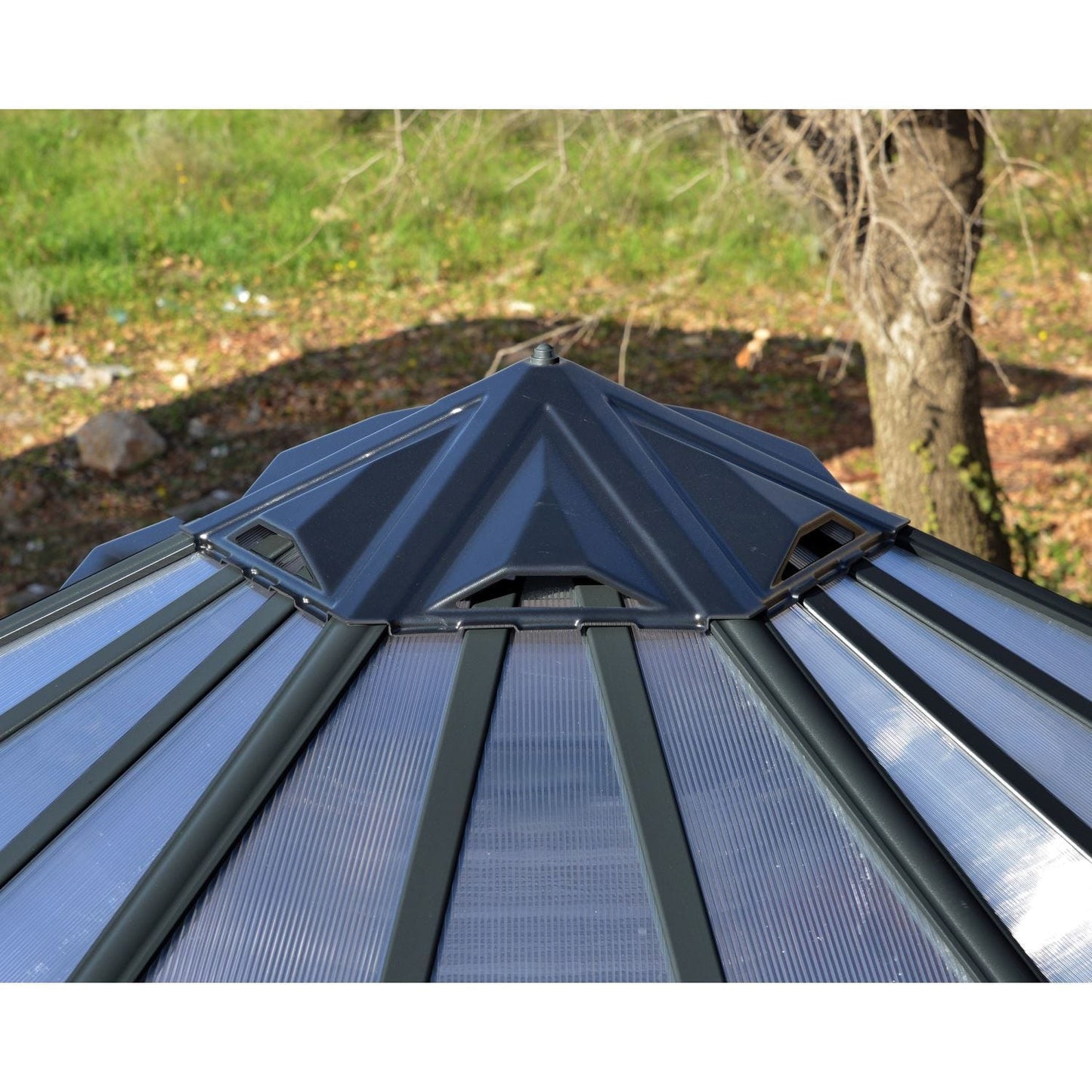 Palram - Canopia | 12x10 Ft Oasis Hex Greenhouse Kit - Gray With 0.8mm Polycarbonate Glazing - HG6005