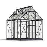 Palram Canopia | 6x10 Ft Hybrid Greenhouse Kit - Gray With 0.8mm Polycarbonate Glazing - HG5510Y