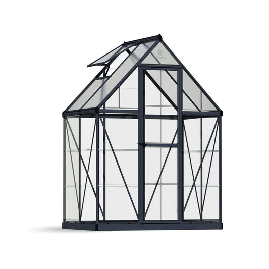 Palram Canopia | 6x4 Ft Hybrid Greenhouse Kit Gray With 0.8mm Polycarbonate Glazing - HG5504Y