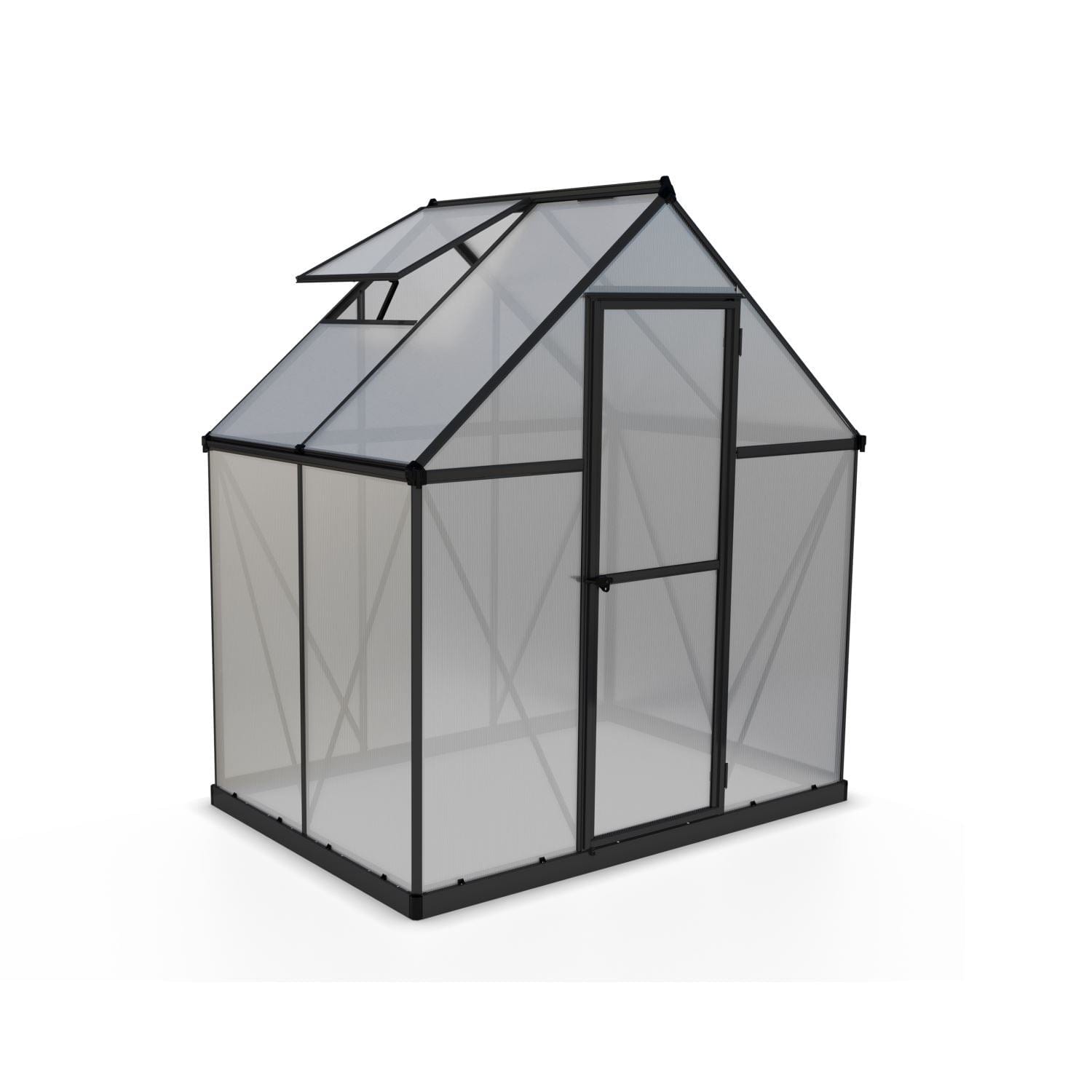 Palram Canopia | 6x4 Ft Mythos Greenhouse Kit Gray With 4mm Twin-wall Polycarbonate Glazing - HG5005Y