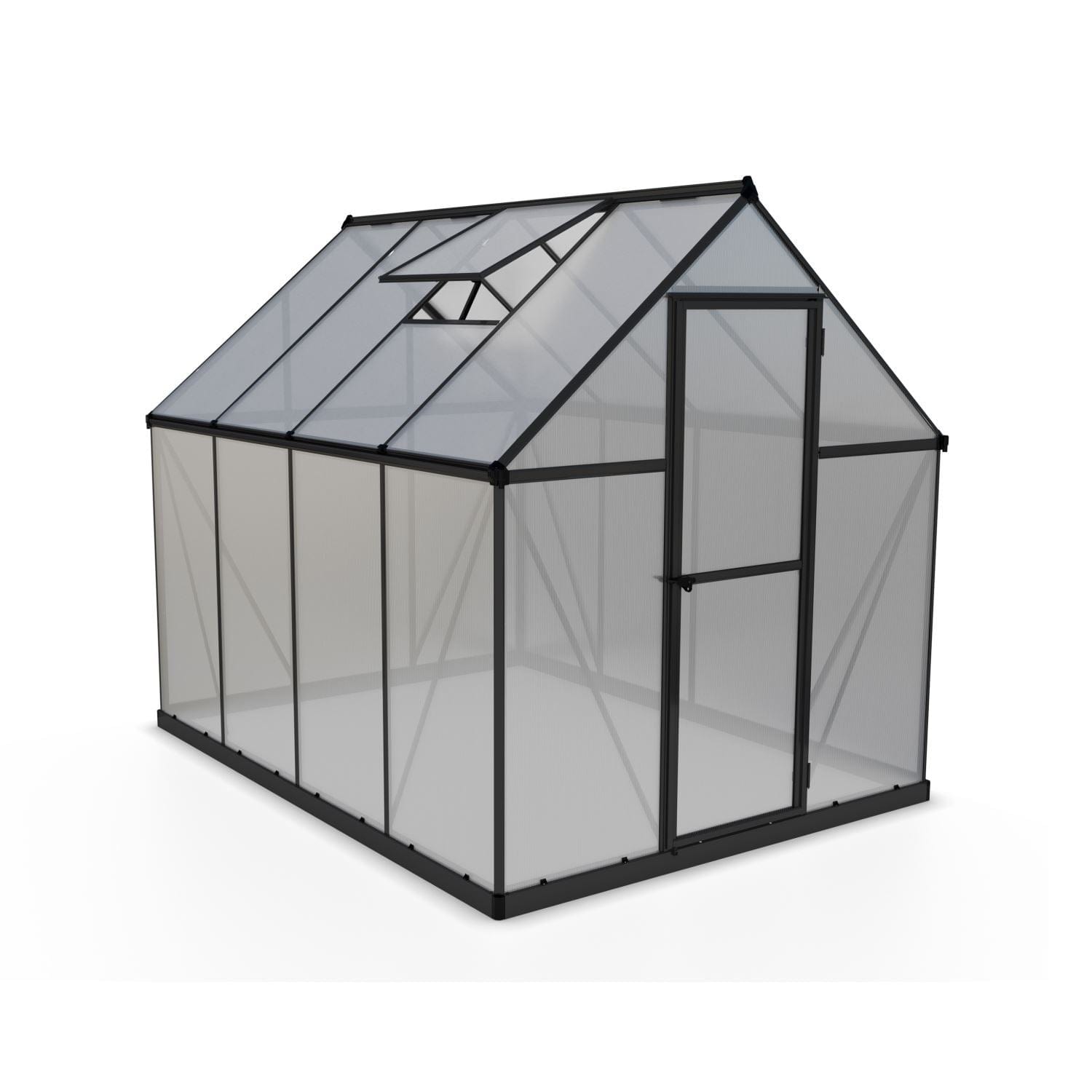 Palram Canopia | 6x8 Ft Mythos Greenhouse Kit Gray With 4mm Twin-wall Polycarbonate Glazing - HG5008Y