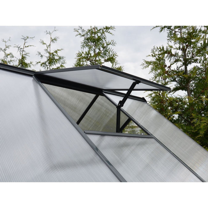 Palram Canopia | 6x8 Ft Mythos Greenhouse Kit Gray With 4mm Twin-wall Polycarbonate Glazing - HG5008Y