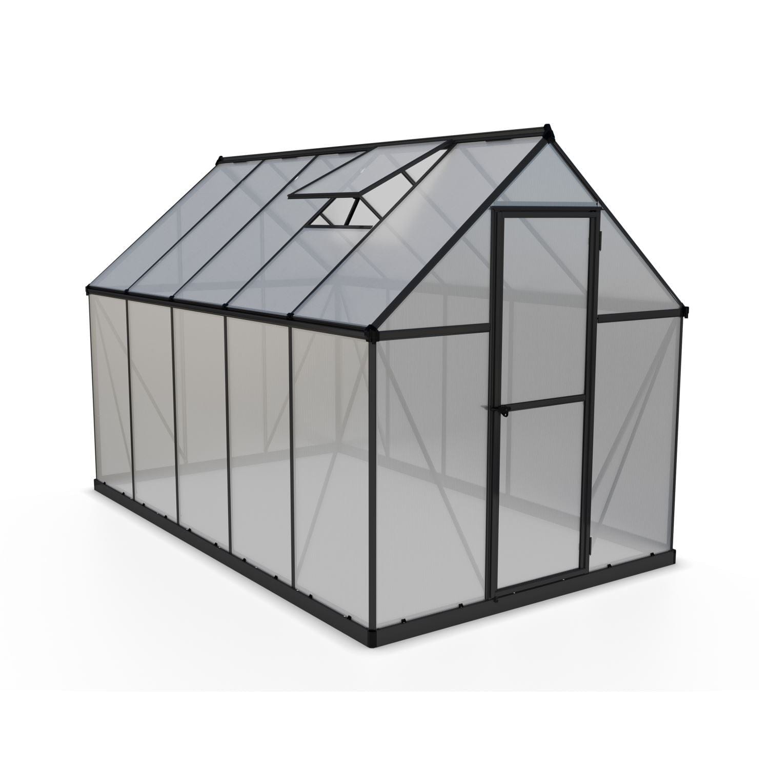 Palram Canopia | 6x8 Ft Mythos Greenhouse Kit Gray With 4mm Twin-wall Polycarbonate Glazing - HG5008Y