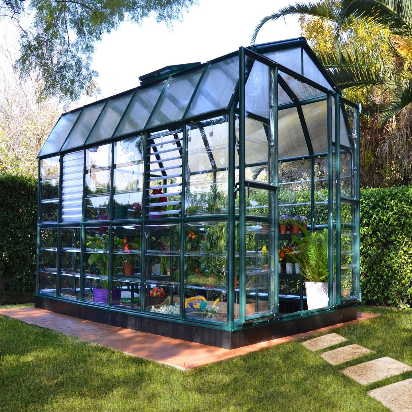 Palram - Canopia | Prestige 8x12 ft Clear Greenhouse Kit Package With 0.8mm Polycarbonate Glazing - HG7312C