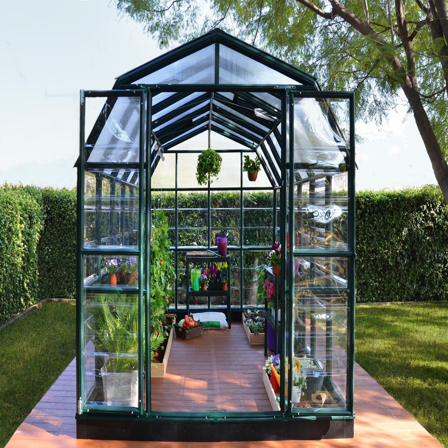 Palram - Canopia | Prestige 8x12 ft Clear Greenhouse Kit Package With 0.8mm Polycarbonate Glazing - HG7312C