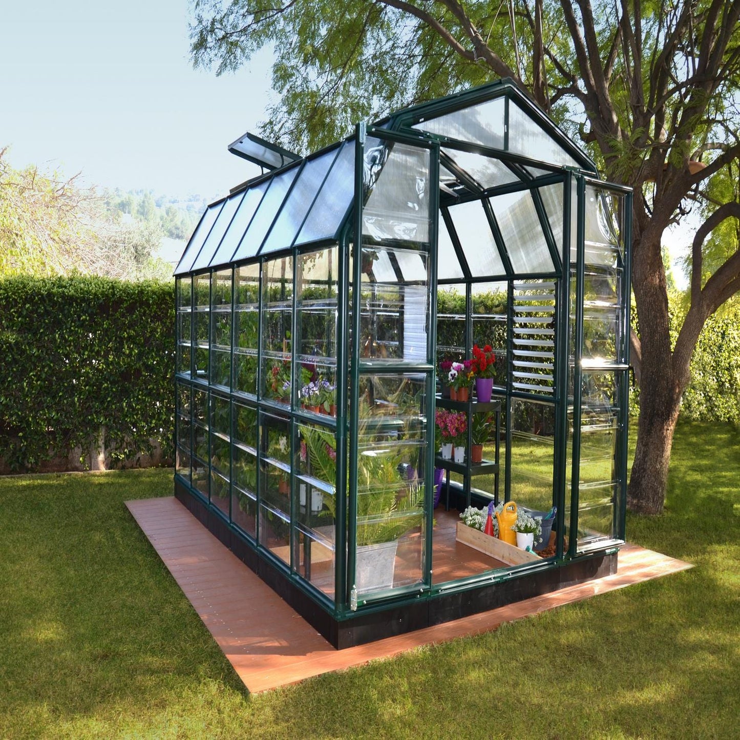 Palram - Canopia | Prestige 8x12 ft Clear Greenhouse Kit Package With 0.8mm Polycarbonate Glazing - HG7312C