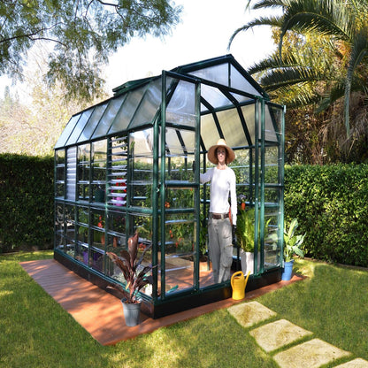 Palram - Canopia | Prestige 8x12 ft Clear Greenhouse Kit Package With 0.8mm Polycarbonate Glazing - HG7312C