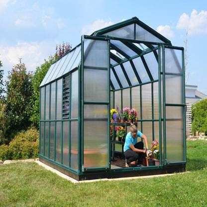 Palram - Canopia | Prestige 8x12 ft Twin Wall Greenhouse Kit Package With 6mm Twin-wall Polycarbonate Glazing