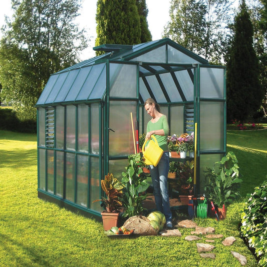 Palram - Canopia | Prestige 8x12 ft Twin Wall Greenhouse Kit Package With 6mm Twin-wall Polycarbonate Glazing
