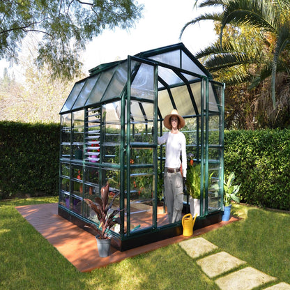 Palram - Canopia | Prestige 8x8 ft Clear Greenhouse Kit Package With 0.8mm Polycarbonate Glazing - HG7308C