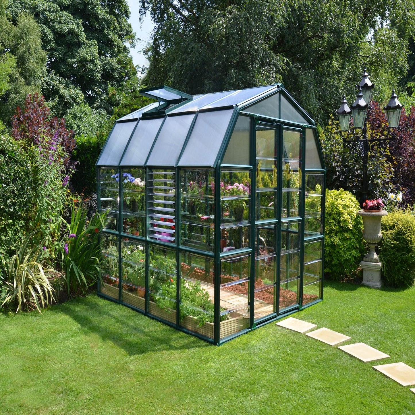 Palram - Canopia | Prestige 8x8 ft Clear Greenhouse Kit Package With 0.8mm Polycarbonate Glazing - HG7308C