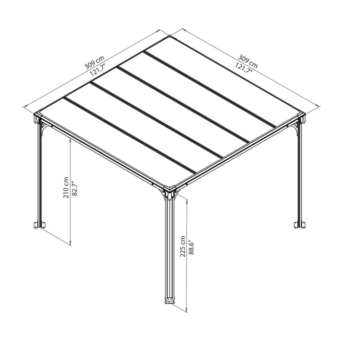 Palram Canopia | Milano 3000 10' x 10' Gazebo - HG9172