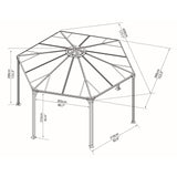 Palram Canopia | Monaco Hexagon Garden Gazebo 13'X15' - HG9160