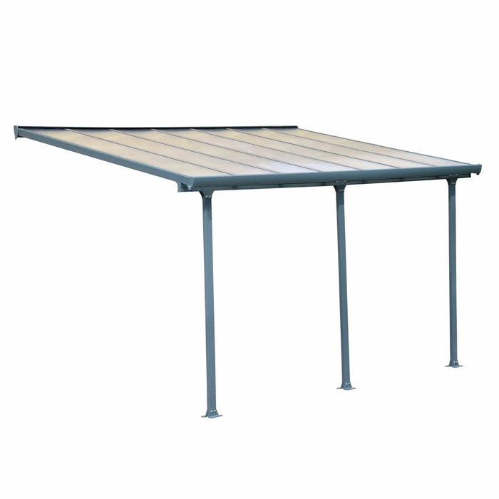 Palram Canopia | 10 Ft Wide Feria Patio Cover Gray Clear - HG9410