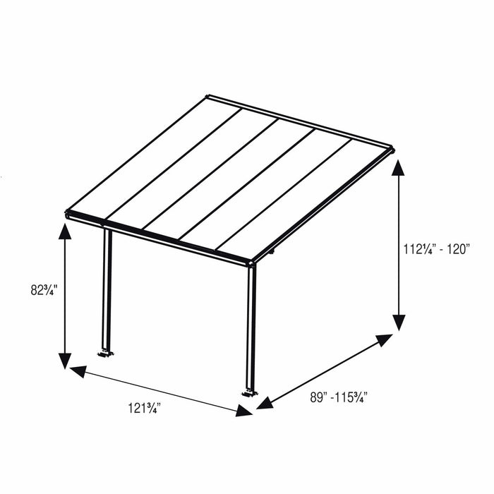 Palram Canopia | 10 ft Wide Feria Patio Cover White - HG9310