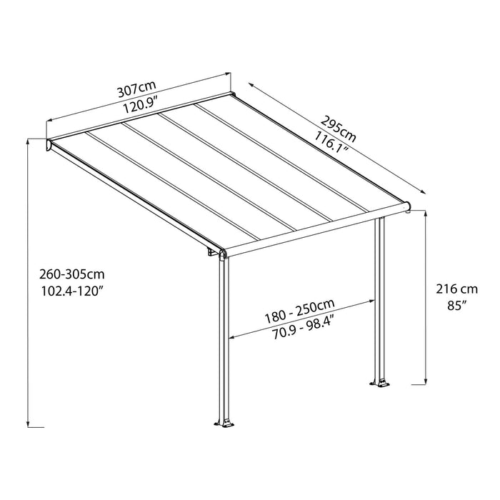 Palram Canopia | Olympia Patio Cover Gray - HG8810